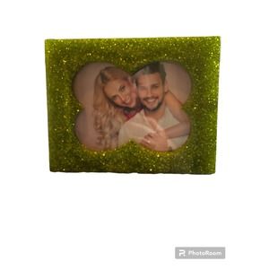 2 5X7 Picture frames Green Sparkle New